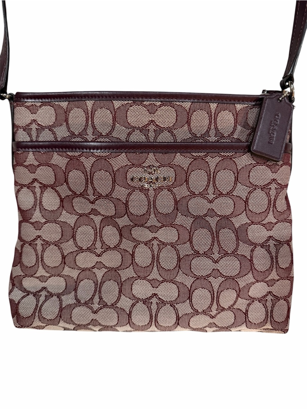 Coach Burgundy Signature Crossbody Bag NWOT